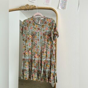 Olivaceous Floral Dress